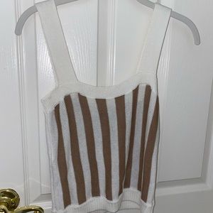 Light knit striped tank top